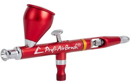 Pistola aerográfica para Set compresor aerógrafo Aerógrafo Doble Acción Gravity-Redline 1035 D 0.3/0.5 Boquilla y Aguja, Pistola Universal, ÓPTIMA para Conocer Diferentes técnicas
