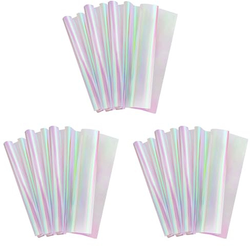 Oladfiop 60 StüCk 59 cm X 57 cm Zellophan Geschenk Papier Schillernder Film Geschenk Papier Regenbogen Blumen Verpackungs Papier Kommen Sie