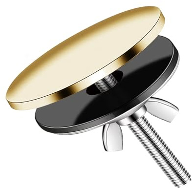 Diamètre de 5 cm Couvercle de Trou D'évier, Couvercle Trou Robinet Acier Inoxydable, Bouchon de Trou de Robinet, Bouchon D'évier Universel de Remplacement pour la Maison Cuisine Salle de Bain (Or)