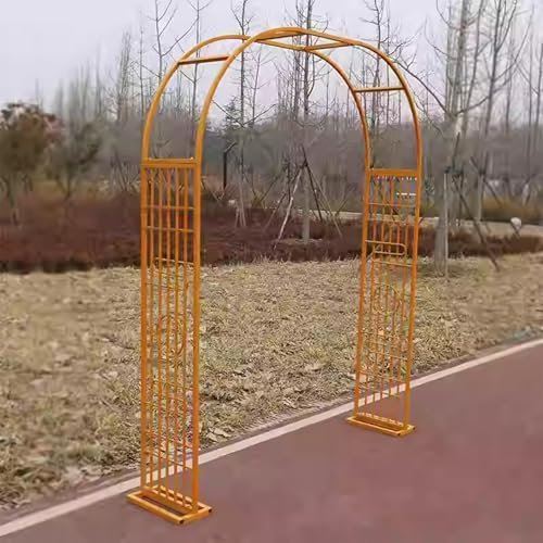 Treillis De Tonnelle, pour Plantes Grimpantes En Extérieur, Arche De Jardin En Fer, pour Décoration De Fête D'anniversaire, Arche De Jardin En Métal, pour Terrasse Extérieure(Gold,180cm/70.9in)