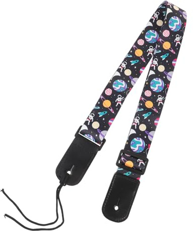 VINTORKY Gitarrengurt Für Junge Mädchen Mit Verstellbarem Design Lederenden Und Hübschem Muster Kompatibel Gitarre Und Akustikgitarre Als Praktisches Gitarrenzubehör