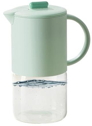 Glass Pitcher Lid, Fridge,1500 ml Heat-Resistant Airtight Jug, Easy-Clean Glass Water Pitcher for Kitchen, Iced Tea, Lemonade, Cold Brew, Juice 23 x 19,3 x 12 cm