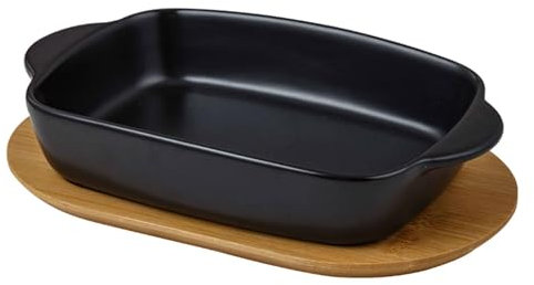 LYVQZPWLR Le plat de cuisson, La céramique, Plat à lasagnes individuel de petite taille de 17,6 oz avec couvercle for 1 personne, plats de cuisson en céramique(Schwarz)