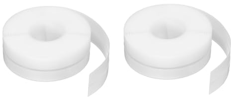 QUARKZMAN 2 Pezzi Guarnizione Porta Antispiffero 5m x 25mm Bianco | Per Sigillatura Porte Finestre Doccia Vetro Casa, Nastro Adesivo TPE
