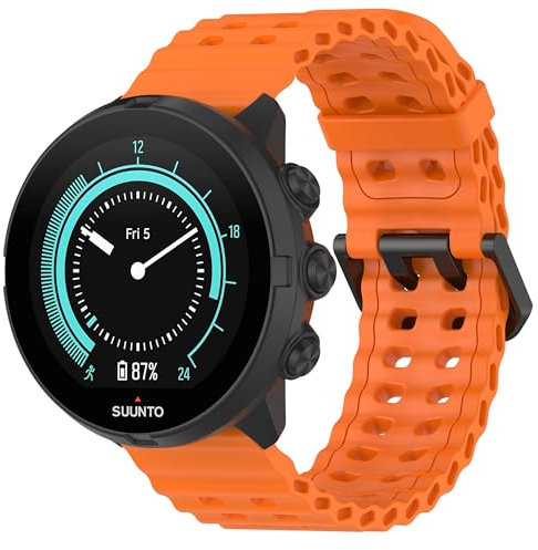 xhKJO Ersatzarmbänder für Suunto Race/Race S,Silikon Ersatzband Uhrenarmband Uhrenarmbänder Silikonband, Armbänder Strap Bracelet Armband für Suunto Ocean/ 9 Peak / 9 Peak Pro (orange)