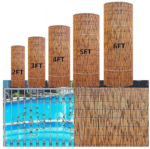Rouleau de clôture de jardin, clôture décorative pour extérieur, galerie, restaurant, hôtel, terrasse, clôture en roseau naturel, clôture en bambou (120 x 1000 cm)