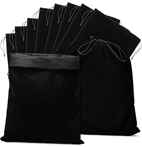 Holibanna Paquet En Flanelle Noirs à Cordon De Serrage 10 Pièces 30x40 Cm Paquet De Fête Pratiques Pour Rangement De Bijoux Présents Occasions Spéciales Et Organisation D'articles Divers