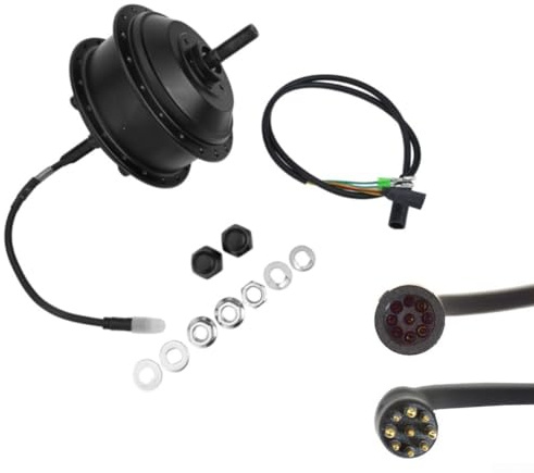 Besttoolifes Moteur électrique sans balais pour moyeu de vélo 36 V 48 V 350 W Roue arrière E-For Moteur pour fourche de 135 mm 175 mm 195 mm compatible avec VTT et Fat Bikes 36 trous de rayons Noir