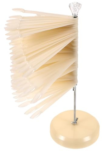 Vaguelly Support Plastique Beige pour Présentation et Entraînement Accessoire Nail Art 120 Pièces, Outil Léger de Pratique Manucure pour Bâtonnets à Ongles