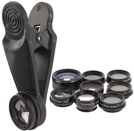 COLLBATH Handy Objektiv Kit Weitwinkel Makro Fisheye Kamera Linse Installieren Langlebig und Kompatibel für Smartphone Fotografie