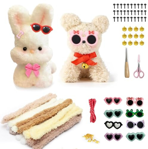 Bastelset Kinder,Pfeifenputzer Zum Basteln,Starter-Set aus Tierfilz für Kinder von 3–10 Jahren, Kreatives DIY-Set, Geschenk zum Schulanfang , Ostergeschenk, Geburtstagsgeschenk für Mädchen und Jungen