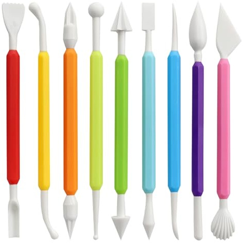BOGCLEE 9 Pezzi Strumento per Modellare, Strumenti di Modellazione, Pottery Tools, Utensili per Modellare La Pasta di Argilla, Strumenti per La Modellazione Fai da Te