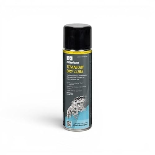 Silkolene Titanium Dry Lube Lubrificante Spray per Catena Moto, Sintetico con PTFE, Finitura Bianca, 500 ml, per O-Ring e X-Ring