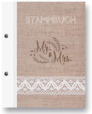 Stammbuchshop stb_lino_a5 Familienstammbuch, Beige, 23 x 18 x 1,7 cm