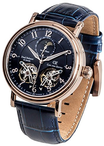 Carl von Zeyten Herren Armbanduhr Analog Automatik Leder CVZ0054RBL
