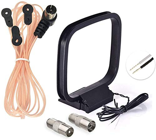 Bingfu FM Radio Dipole Antenna 75 Ohm Indoor AM Loop Antenna for Pioneer Onkyo Yamaha Marantz Indoor Bluetooth Home Stereo Receiver AV Audio Video Home Theater Receiver Tuner