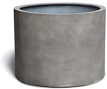 ESCHBACH® Pflanzkübel Low Cylinder 80 Beton Grau Rund XL * 80 x 80 x 61 cm * 10 Jahre Garantie