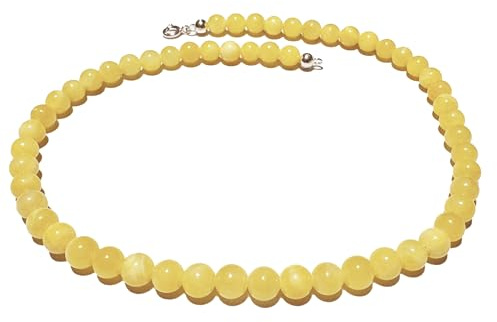 Ulrike Schmitt Edelsteinkreationen Aragonit Edelstein Kugelkette Halskette Collier Kette gelb