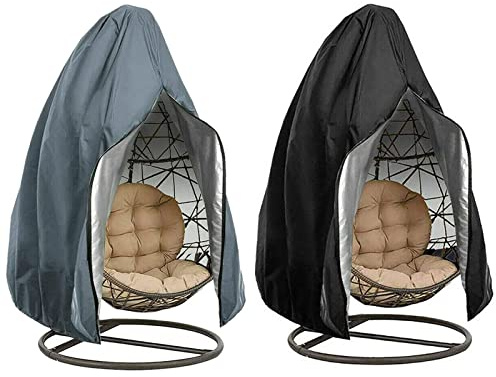 CSPone Hängesessel Abdeckung groß Hanging Chair Cover Abdeckplane Hängesessel Schutzhülle Abdeckhauben für Schwebesessel Stoff mit PU-Überzug Regenabdeckung Wasserdichtes Atmungsaktives Grau