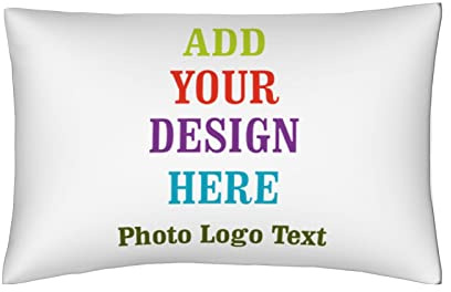 TLQZIDIY Custom Photo Pillow Cover 20x30 Inch Personalized Your Own Throw Pillowcase with Picture Name Text Decorative Cushion Cover for Couch Bed Home Decor