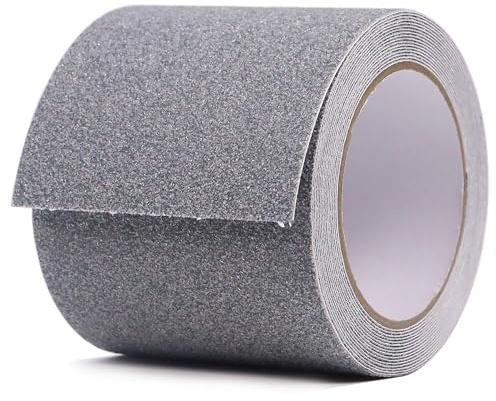 XZRDINGJIE Anti-Slip Tape Strips Self-Adhesive, Stair Treads Steps Ramps Tape with High Traction Grip Non Skid Strips for Stairs (4inch x 16.5ft, Grey)