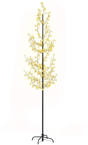 vidaXL LED Baum mit Kirschblüten Lichterbaum Leuchtbaum Kirschblütenbaum Dekobaum Weihnachtsdeko Außen Innen Warmweiß 368 LEDs 300cm