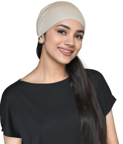 SAKUCHI Chemo Hats Solide Schlafmütze Damen Bambus Weiche Kopfbedeckung – Atmungsaktive Turban Mütze für Chemotherapie & Haarausfall