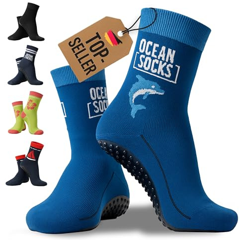 OceanSocks Strandsocken – Barfußsocken mit Sohle für Strand, Wasser, Watt, Boot & Trampolin – Aqua-Schuhe für Damen, Herren & Kinder