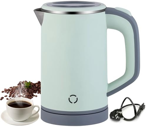 Bouilloire de Voyage 800 ml Portable - Mini Bouilloire de Camping Silencieuse en Acier Inoxydable (Green)