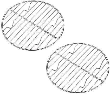 CAMPINGMOON 2pcs Round round cooling rack 304 Stainless Steel Cooking Grid Grill (φ6.7 inches, W17-2P)