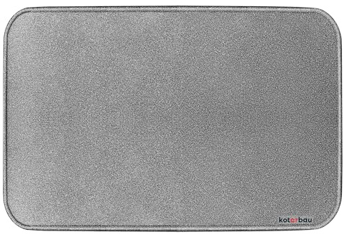 KOTARBAU® Piastra per stufa 48x60 cm, acciaio verniciato a polvere, argento antico, protezione pavimenti camino focolare