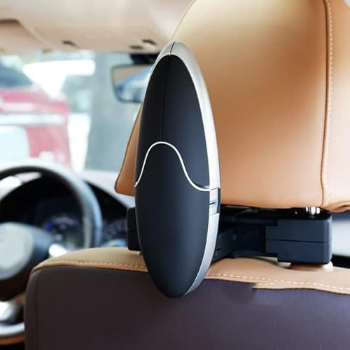 HIPATU Auto-Kleiderbügel für Mercedes Benz EQA EQB EQC EQE EQS, Universal Faltbarer Kopfstütze Kleiderhalter Sitzrücken Rücksitz Organizer Zurück Haken,Schwarz