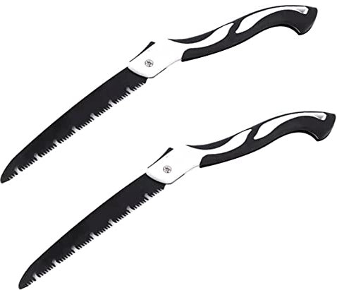 jumbans 2X 24.8 Inch Folding Saw Pruning Saw for Single-Hand Use Curved Blade Hand Saw Cuts Branches Up to 11.8Inch Diameter