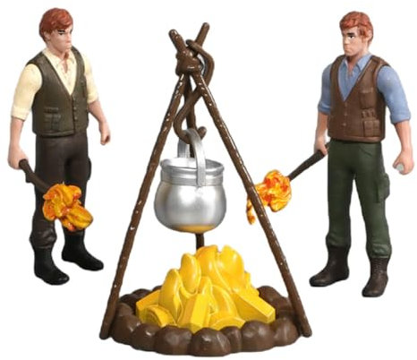 IWOWHERO Miniatur Lagerfeuer Figurine Aus Hochwertigem Resin Wetterfeste Camping Deko Für Junge Mädchen Und Puppenhäuser Handgefertigte Outdoor Spielzeugmänner Für Pretend-Play Szenen