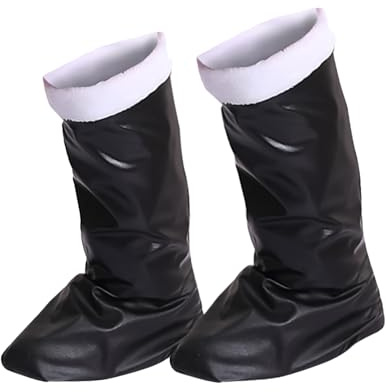 UNVOJL Boot Christmas Santa Claus Boot Santa Clause Shoe Covers Tops Outfit PU Leather Santa Claus Shoe Cover Christmas Fancy Dress Cosplay Party Costume for Adult