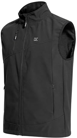 KUTOOK Chaleco Softshell para Hombre Chaqueta Cortaviento Ciclismo Senderismo al Aire Libre Deporte con 5 Bolsillos HC203