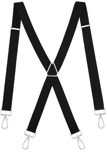 Hosenträger Extra Stark, Verstellbare - Herren & Damen, Breit & Schmal, Schwarz