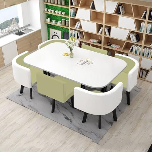 EpuzeR Konferenztisch Esstisch mit 6 stühlen Set, Empfangtisch Balkon Esstisch Couchtisch for 4–6 Personen, Balkon Esstisch Set 6 Personen(1)