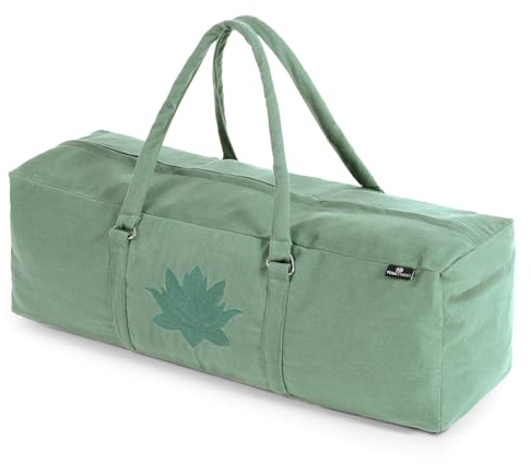 Yoga Studio Sac de kit de yoga | Sac de transport pour équipement avec fermeture éclair YKK complète | Sac de yoga et pilates unisexe en coton avec compartiments de rangement pour tapis et accessoires