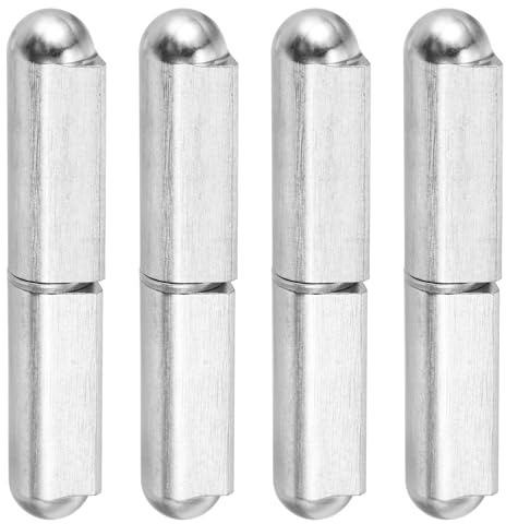 sourcing map Lot de 4 charnières à barillet soudé, 10,2 cm de long, 1,9 cm de diamètre – Charnières à souder rondes amovibles en acier inoxydable 304 pour porte battante en métal, rampe de remorque,