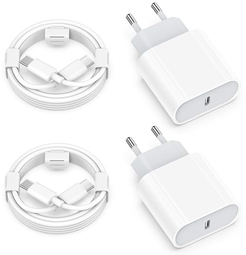 Chargeur USB C, Prise Replacement for iPhone 16/16 Pro/16 Pro Max/16 Plus/15, for Galaxy S24/S23/A54, Pad, 25W USBC Prise Rapide et 2M Cable Mural Adaptateur Alimentation Type C Secteur