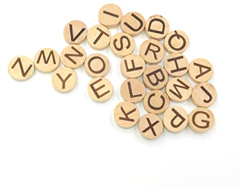 STOBOK 78stücke Teiliges Holzbuchstaben Runde Buchstaben Chips Große Dicke Umweltfreundliche Alphabet-plättchen Für Und Bastelbedarf