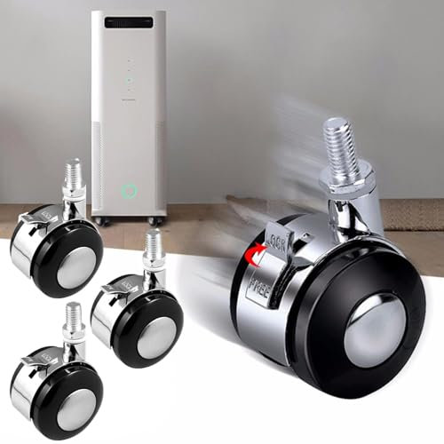 YQOLG87 roulettes Doubles pour Meubles avec Freins,roulettes de Remplacement à Tige filetée M6/8,Roues pivotantes en Nylon,pour bacs à Fleurs,berceaux,Chariots,M6