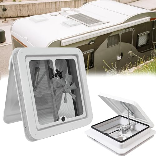 Aisny Ventilateur De Ventilation Toit 12V, 14 Pouces Échappement Avec Protection Insectes Lucarne Trappe Caravane/Camion/Van
