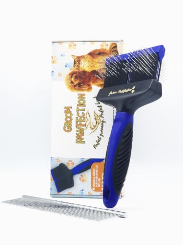 Dog Slicker Brush for Grooming – Professional Deshedding & Detangling Brush for Dogs & Cats | Removes Loose Fur, Knots & Undercoat | Ideal for Doodles, Poodles & Heavy Shedding Pets