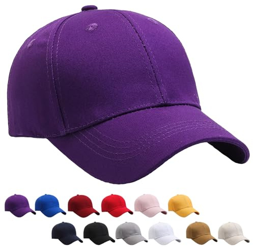 YOUYIKE Baseballkappe für Herren und Damen, Baumwolle Kappe Cap, Baseball Cap Unisex, Verstellbar, Einfarbig, Einheitsgröße, Sonnenmütze