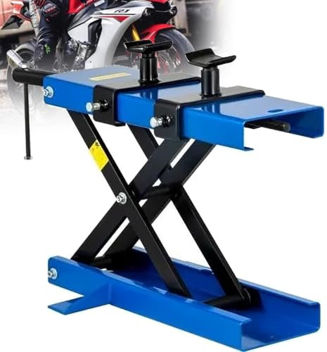 Pveanns Sollevatore a Forbice per motociclette ad Alta capacità da 1100 libbre, Piattaforma allargata in Acciaio Resistente, Facile Manutenzione e Riparazione, Durevole e Stabile per lavori