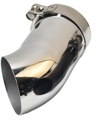 SQOFHFB Terminale di Scarico 1 Pezzo Auto Nero Opaco Scarico 3 Pollici Silenziatore Punta Argento 45 Gradi Piegatura 76 Mm Tubo Finale Terminale Scarico Auto(Argento)