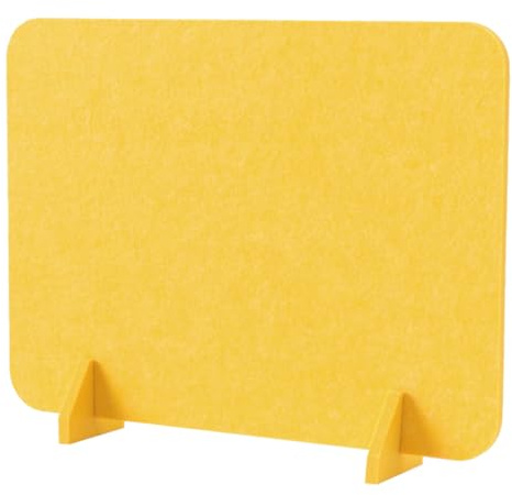 Acoustic Desk Divider Soundproofing Felt Privacy Screen Freestanding 40x60cm Yellow Partition with 2 Clips Noise & Visual Distraction Reduction for Office Desks