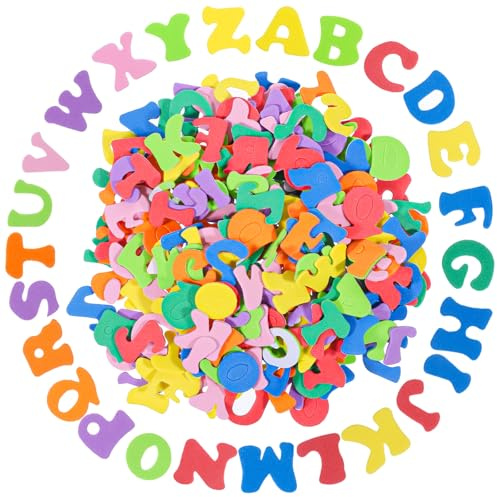Nogeqi 500 Stück Moosgummi Buchstaben Aufkleber Bunt Selbstklebende Buchstaben Sticker Moosgummi Klebebuchstaben Schaumstoff Aufkleber Foam Letter Stickers für Kinder DIY Handwerk Schulprojekte